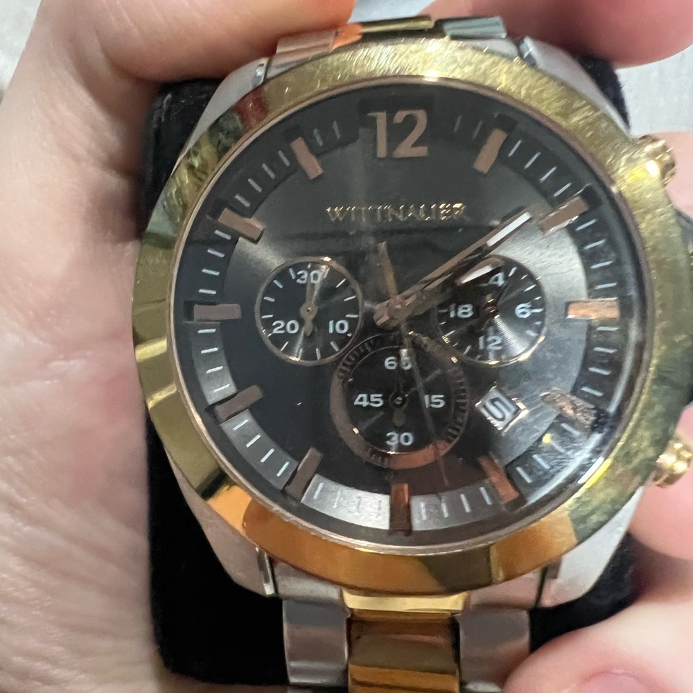 Men's Gold and Silver Chronograph Watch